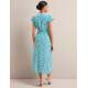 Leila Silk Maxi Dress - Blue Green Feather Print