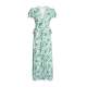 Vivienne Cotton Blend Maxi Dress - Green Palm Floral Print