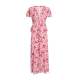 Vivienne Cotton Blend Maxi Dress - Pink Palm Floral Print