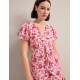 Vivienne Cotton Blend Maxi Dress - Pink Palm Floral Print