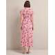 Vivienne Cotton Blend Maxi Dress - Pink Palm Floral Print
