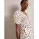 Ophelia Bias Cut Maxi Dress - Ecru Black Polka Dot Print