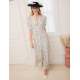 Ophelia Bias Cut Maxi Dress - Ecru Black Polka Dot Print
