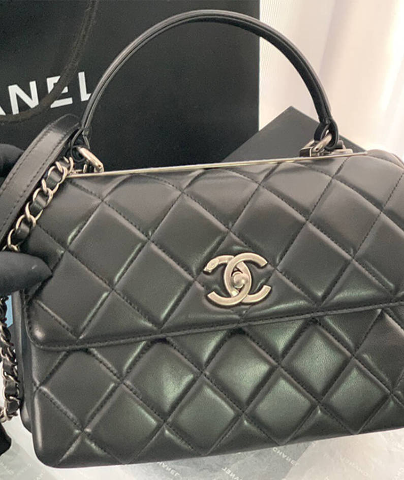 CHANEL FLAP BAG WITH TOP HANDLE