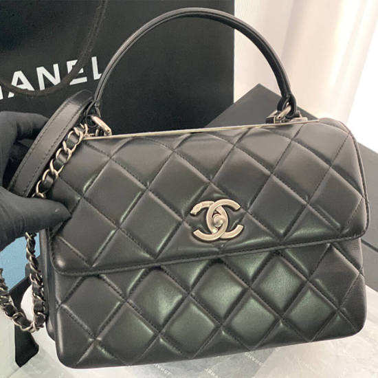 CHANEL FLAP BAG WITH TOP HANDLE CHANEL FLAP BAG WITH TOP HANDLE