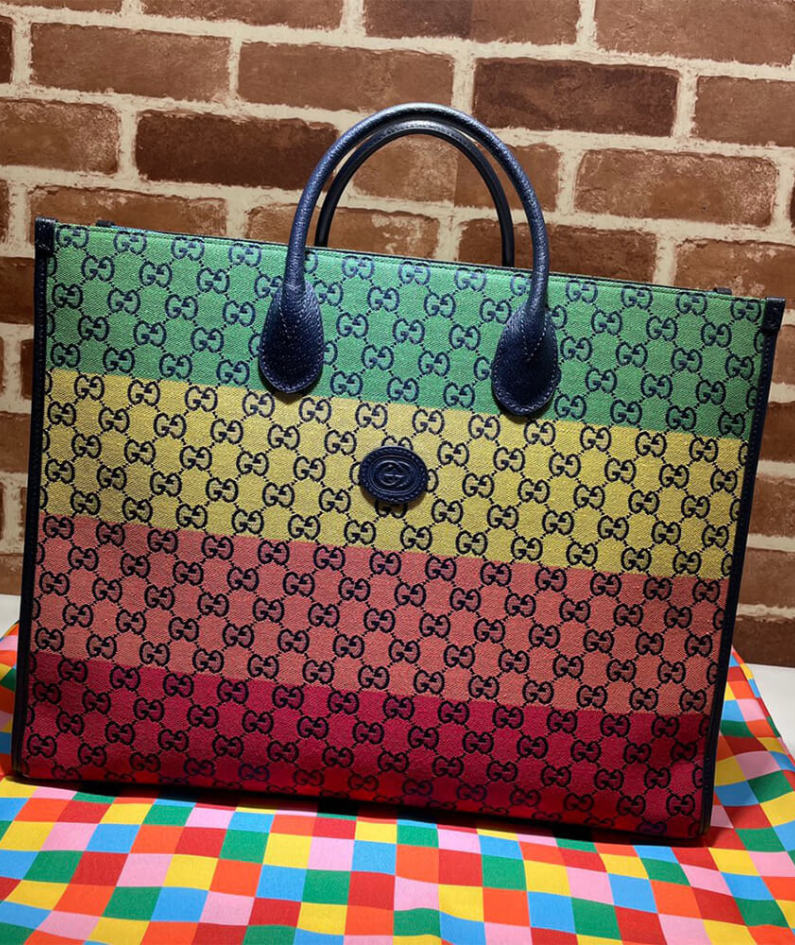 GG Multicolour large tote bag