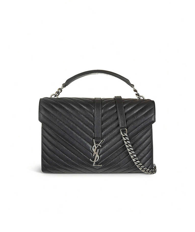Saint Laurent College quilted-leather satchel bag