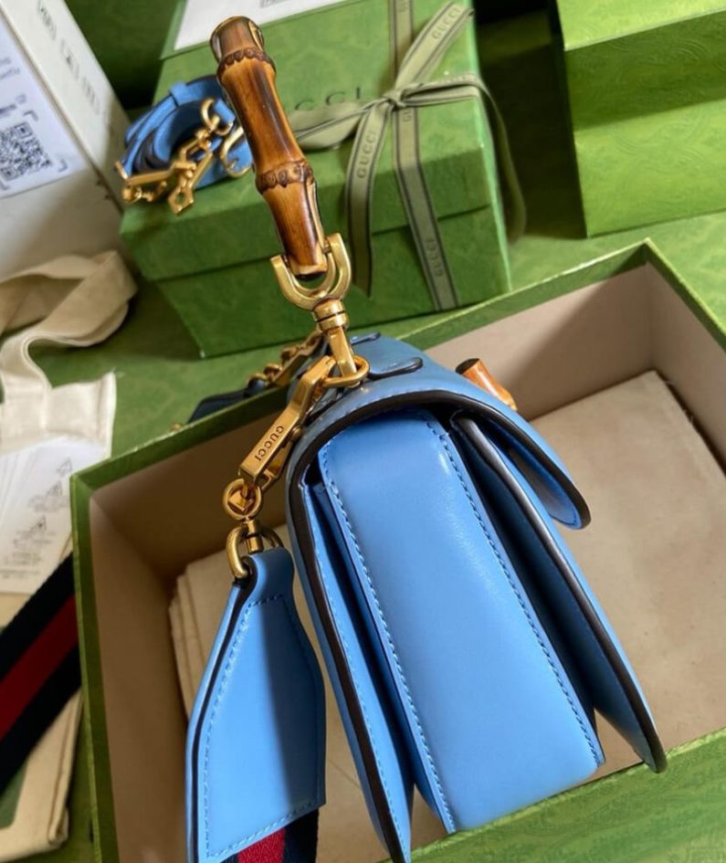 GUCCI BAMBOO 1947 JUMBO GG SMALL TOP HANDLE BAG