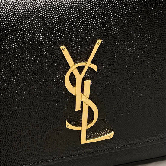 KATE MEDIUM CHAIN BAG IN GRAIN DE POUDRE EMBOSSED LEATHER