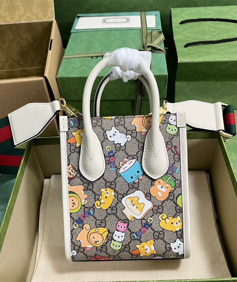 GUCCI ANIMAL PRINT MINI TOTE BAG