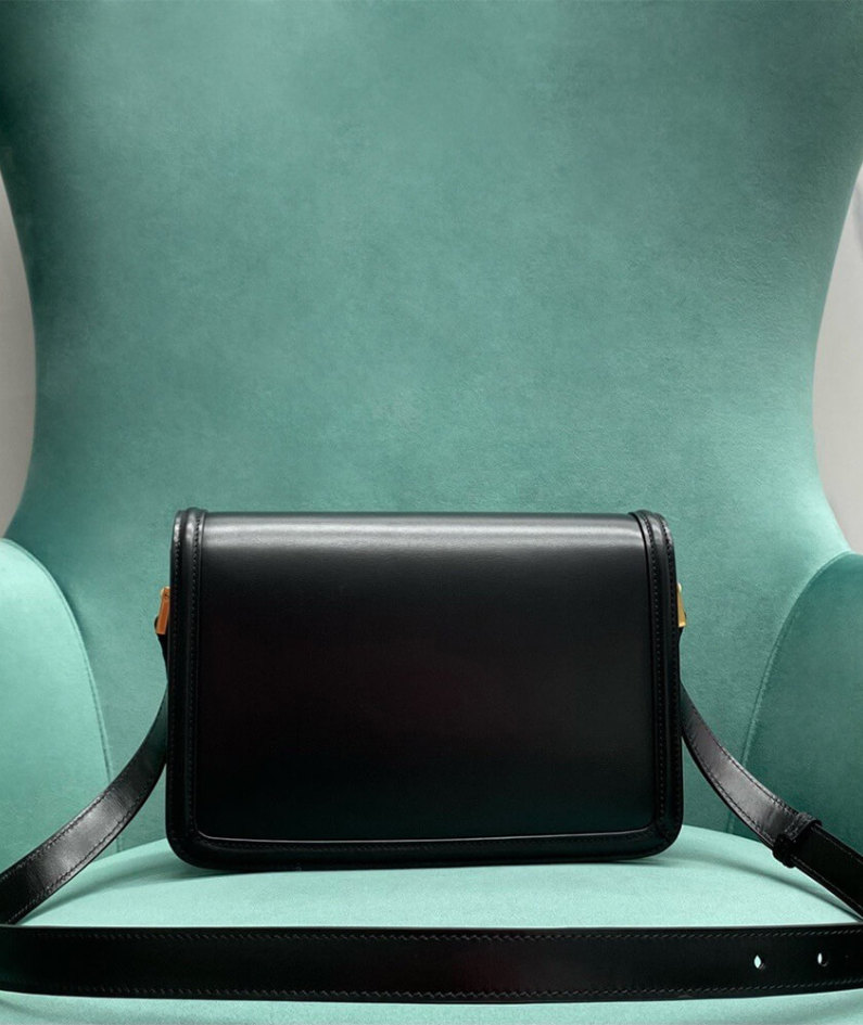 SOLFERINO MEDIUM SATCHEL IN BOX SAINT LAURENT LEATHER