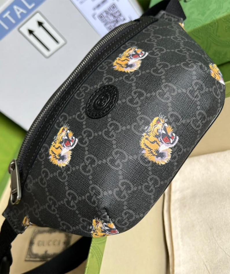 GG belt bag with tiger print