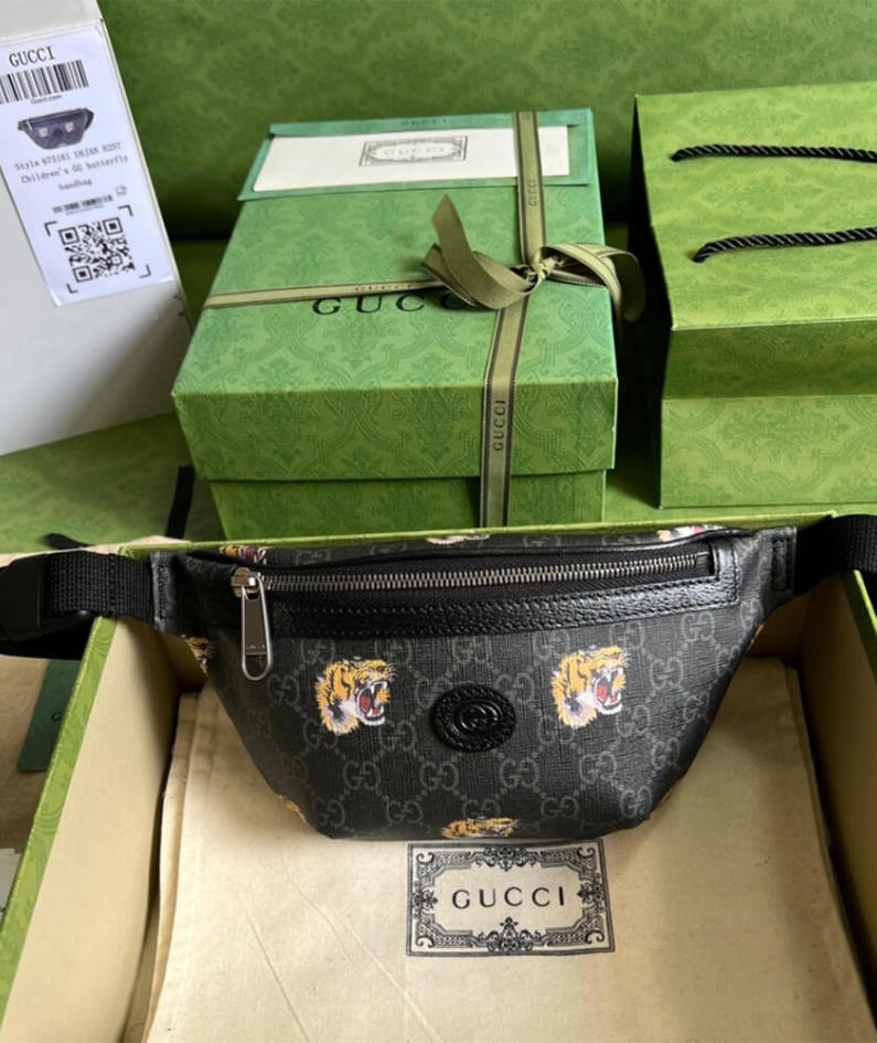 GG belt bag with tiger print