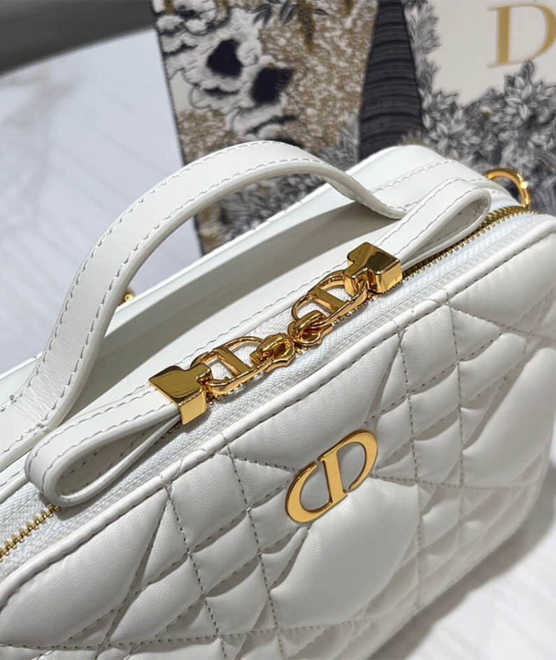 DIOR CARO BOX BAG WITH CHAIN