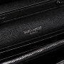 Saint Laurent Chain-strap YSL-plaque grained-leather wallet