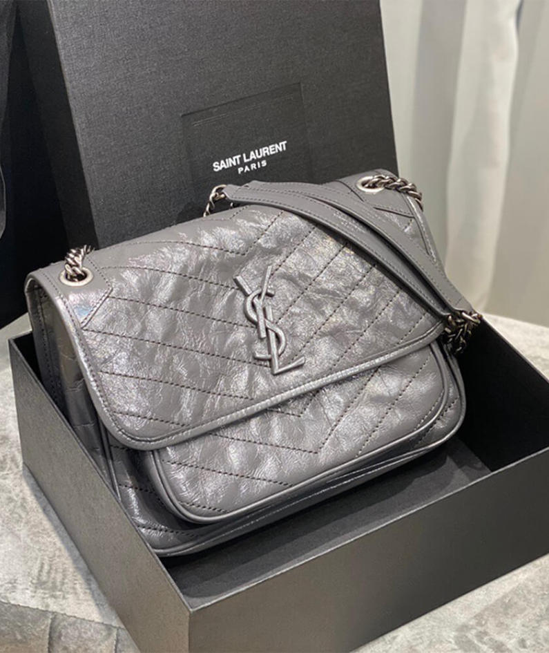 SAINT LAURENT NIKI MEDIUM IN CRINKLED VINTAGE LEATHER