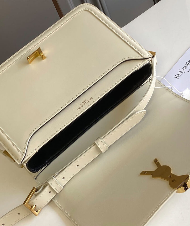 SOLFERINO MEDIUM SATCHEL IN BOX SAINT LAURENT LEATHER