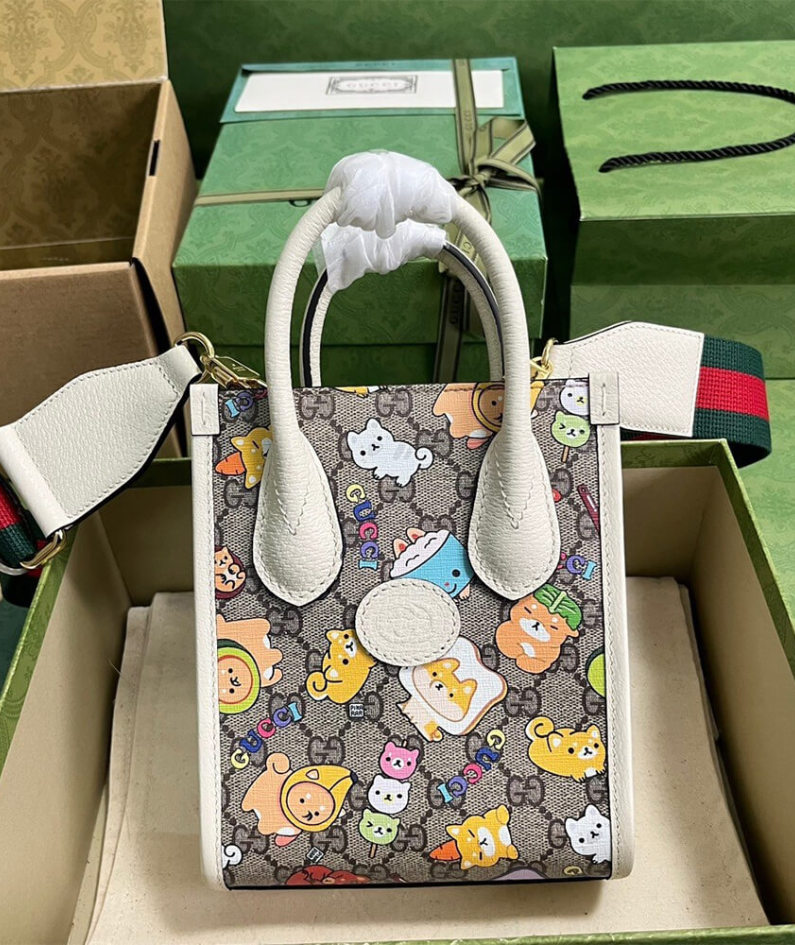 GUCCI ANIMAL PRINT MINI TOTE BAG