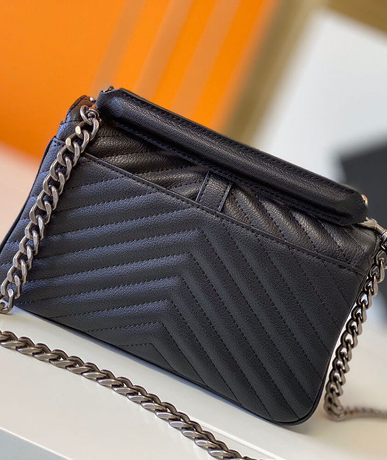 Saint Laurent College quilted-leather satchel bag