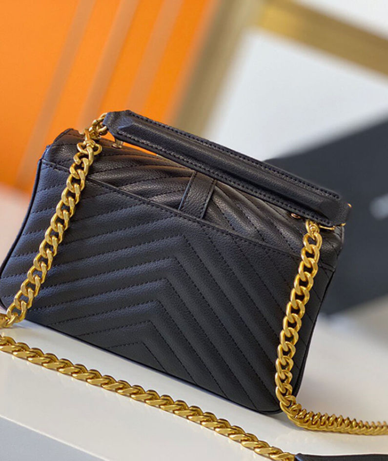 Saint Laurent College quilted-leather satchel bag
