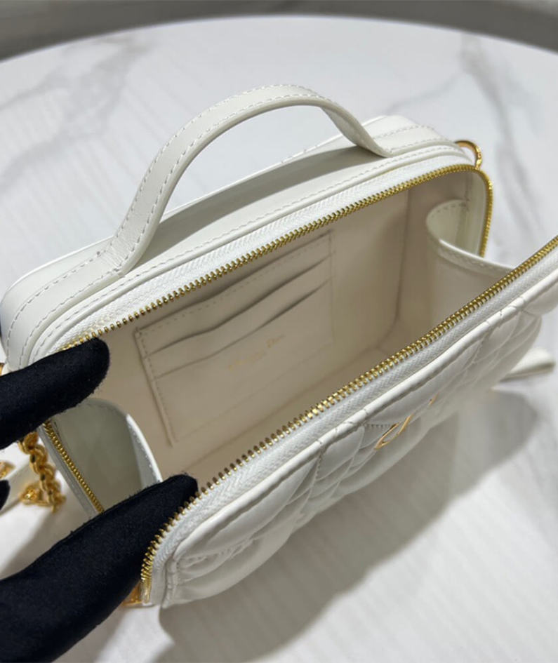 DIOR CARO BOX BAG WITH CHAIN