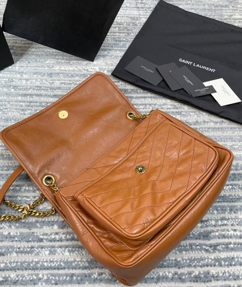 SAINT LAURENT NIKI MEDIUM IN CRINKLED VINTAGE LEATHER