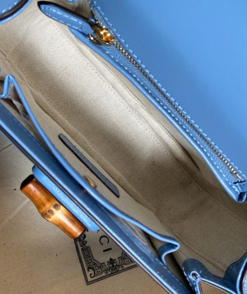 GUCCI BAMBOO 1947 JUMBO GG SMALL TOP HANDLE BAG