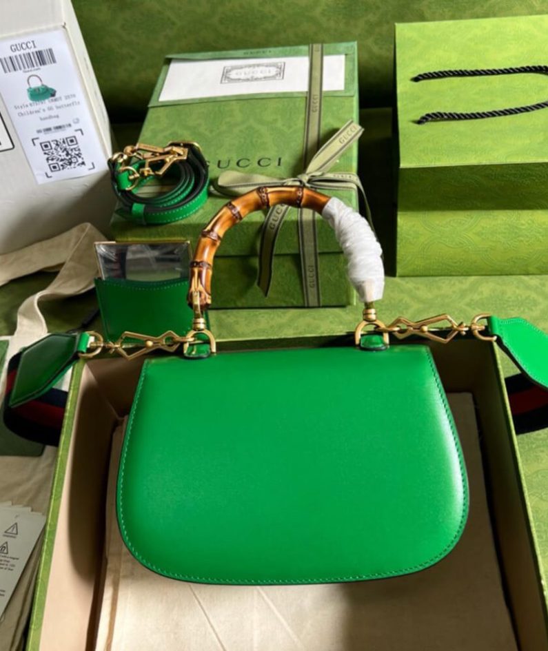 GUCCI BAMBOO 1947 JUMBO GG SMALL TOP HANDLE BAG