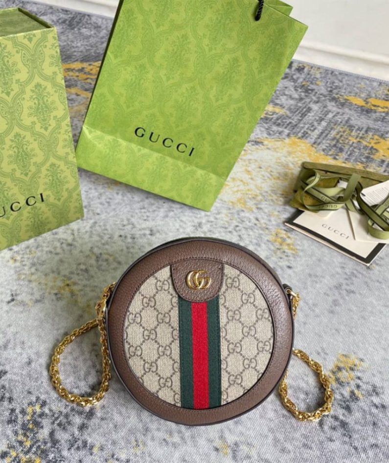 Ophidia GG mini round shoulder bag