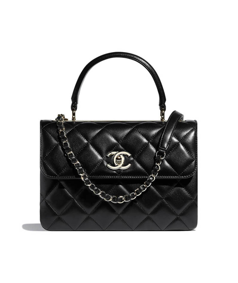 CHANEL FLAP BAG WITH TOP HANDLE