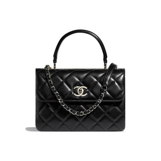 CHANEL FLAP BAG WITH TOP HANDLE CHANEL FLAP BAG WITH TOP HANDLE