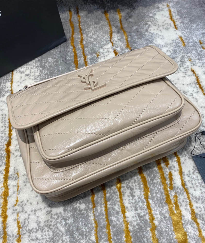SAINT LAURENT NIKI MEDIUM IN CRINKLED VINTAGE LEATHER