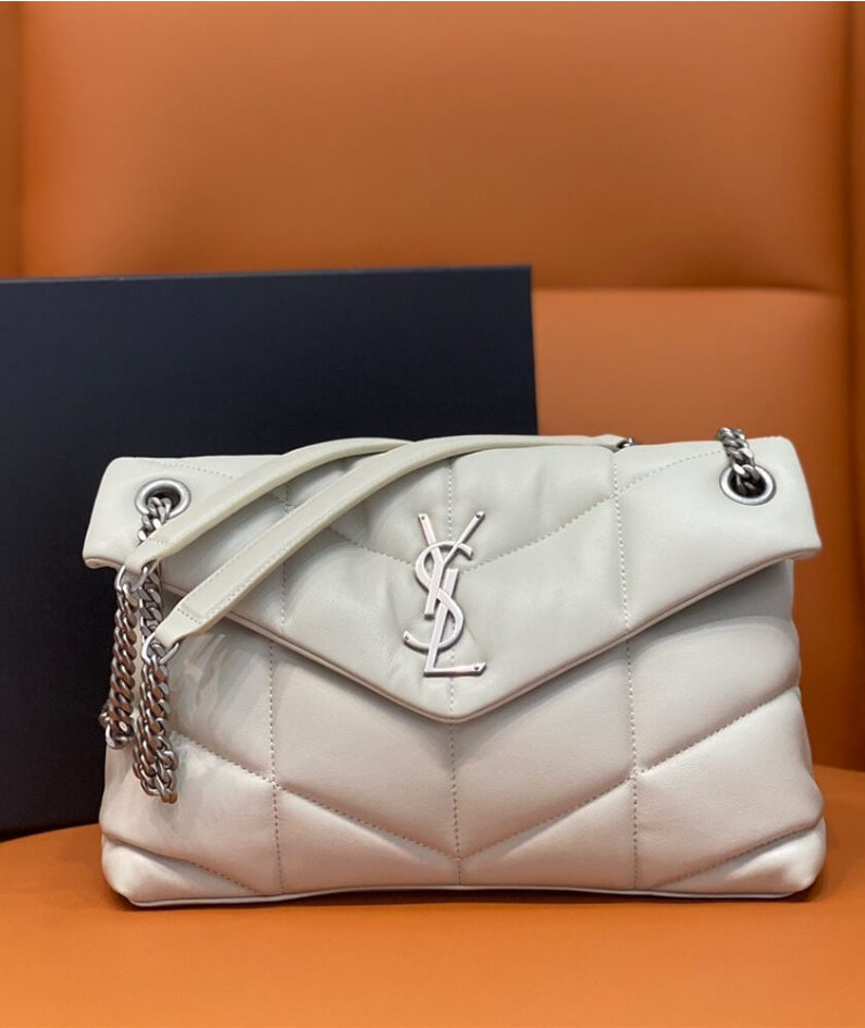 PUFFER SMALL CHAIN BAG IN QUILTED LAMBSKIN