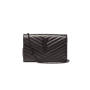 Saint Laurent Chain-strap YSL-plaque grained-leather wallet