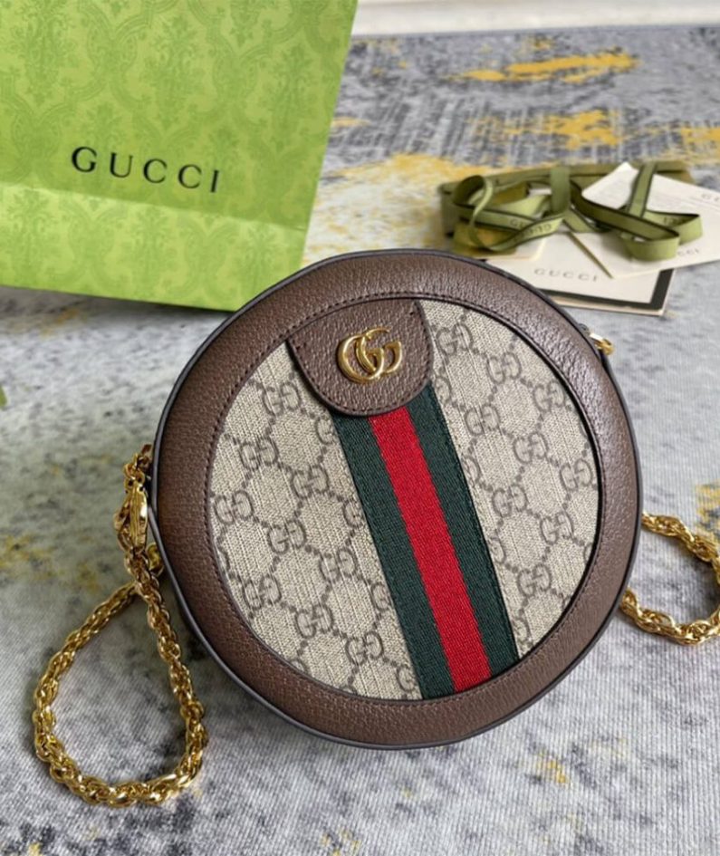 Ophidia GG mini round shoulder bag