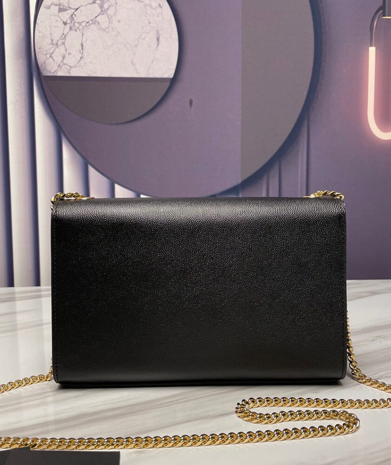 KATE MEDIUM CHAIN BAG IN GRAIN DE POUDRE EMBOSSED LEATHER