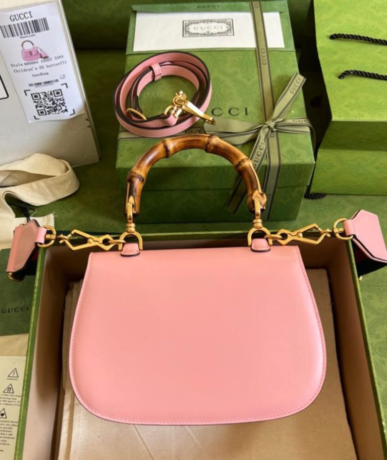 GUCCI BAMBOO 1947 JUMBO GG SMALL TOP HANDLE BAG