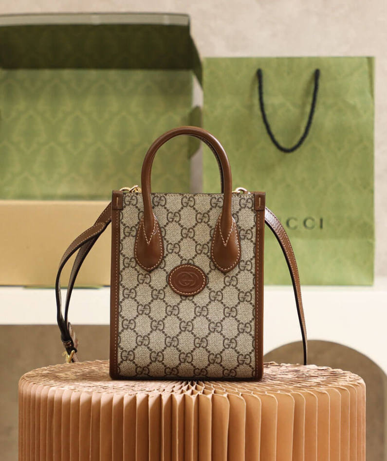 Mini tote bag with Interlocking G