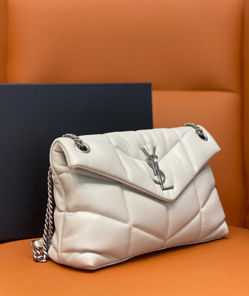 PUFFER SMALL CHAIN BAG IN QUILTED LAMBSKIN