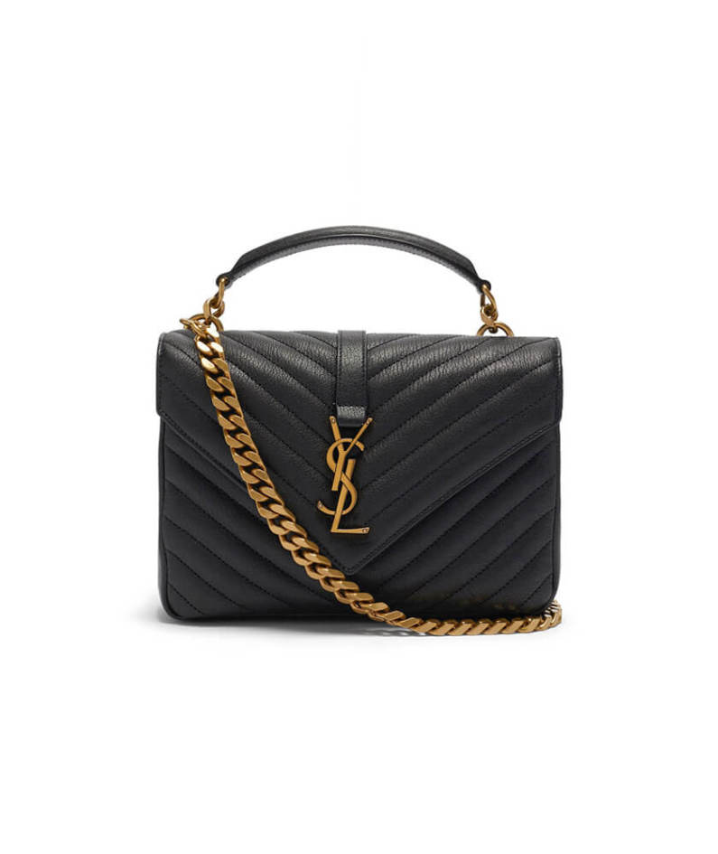 Saint Laurent College quilted-leather satchel bag