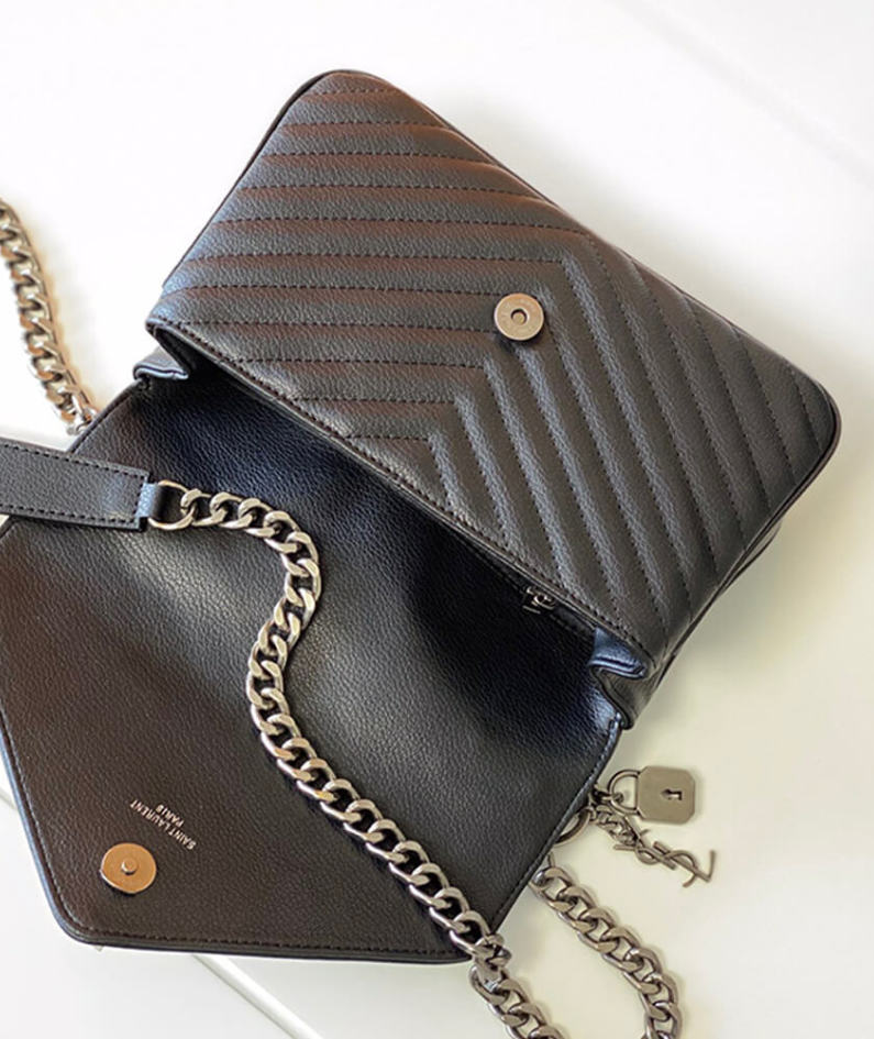 Saint Laurent College quilted-leather satchel bag