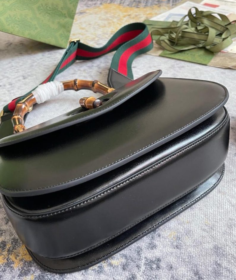 GUCCI BAMBOO 1947 JUMBO GG SMALL TOP HANDLE BAG