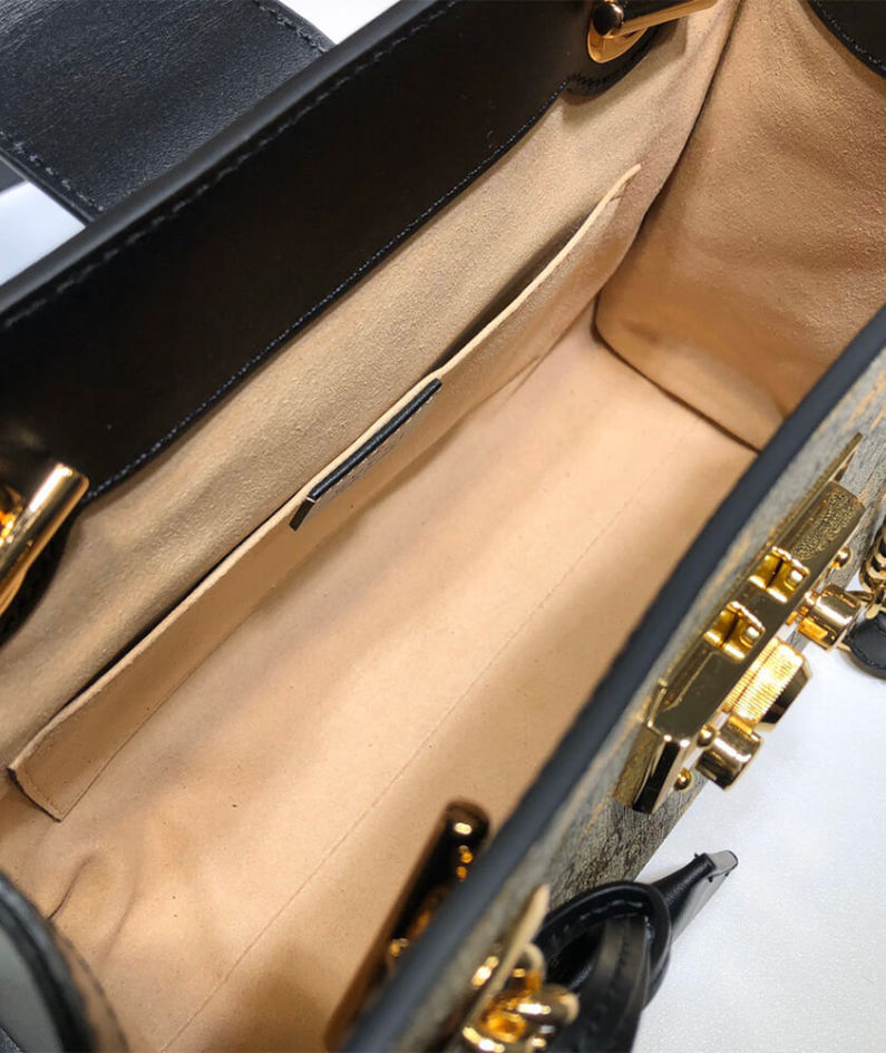 GG Padlock small GG bees shoulder bag