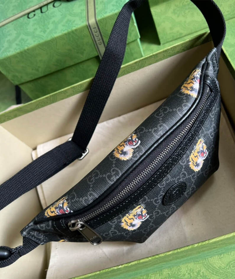 GG belt bag with tiger print