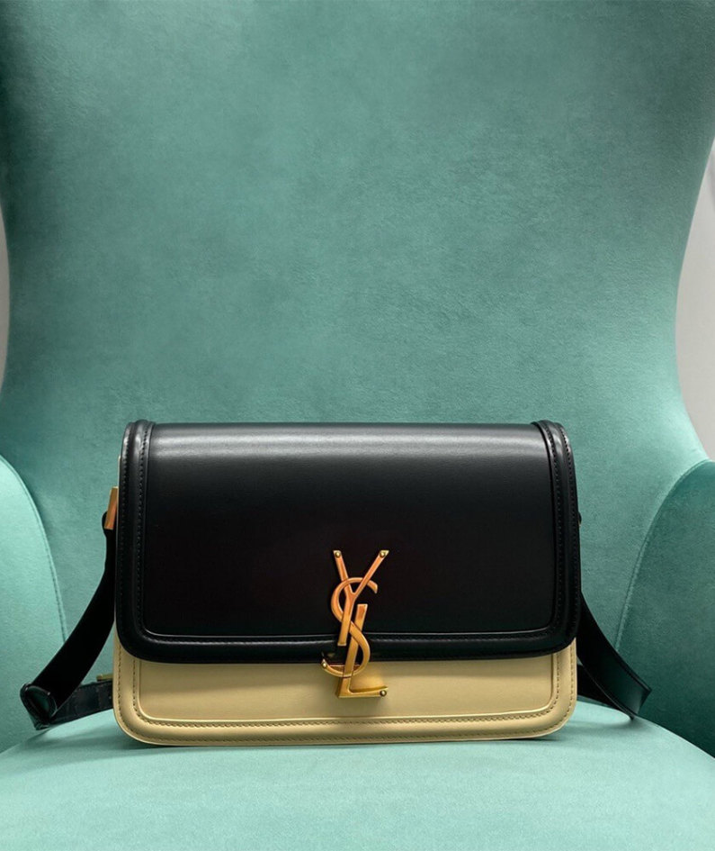 SOLFERINO MEDIUM SATCHEL IN BOX SAINT LAURENT LEATHER