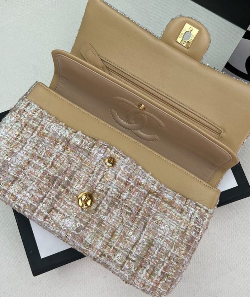 Chanel Tweed Medium Classic Flap Ba