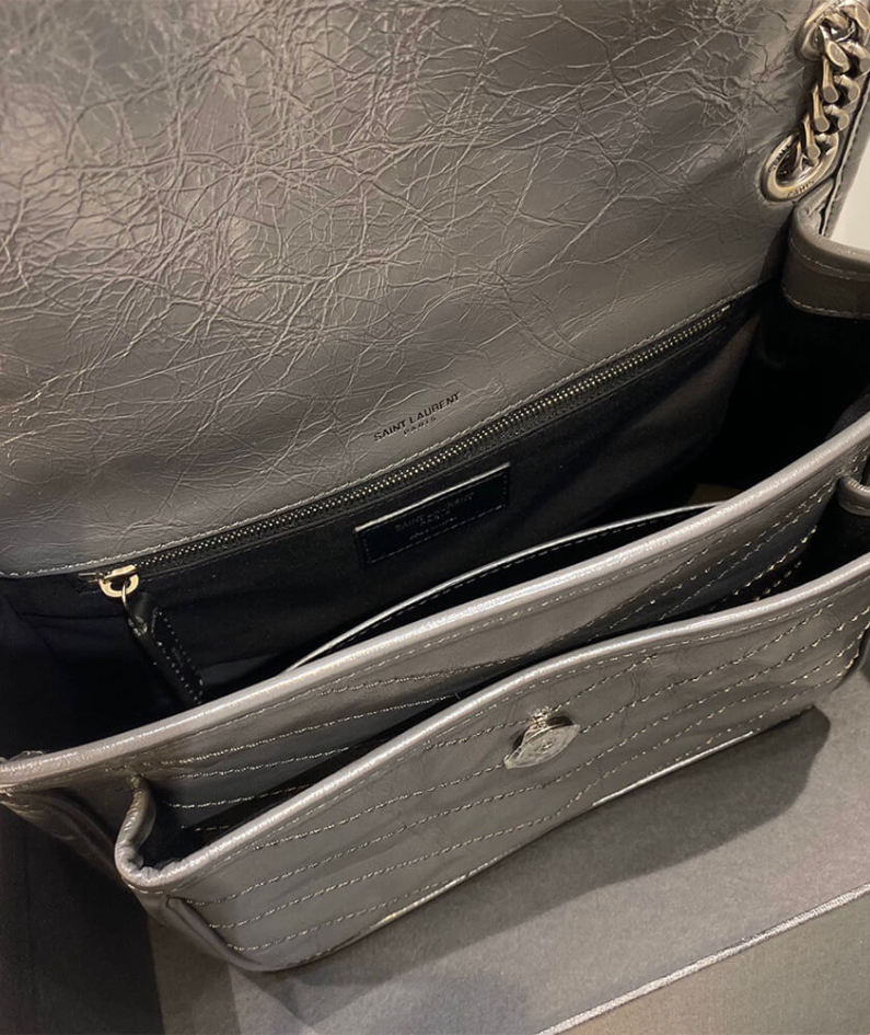 SAINT LAURENT NIKI MEDIUM IN CRINKLED VINTAGE LEATHER