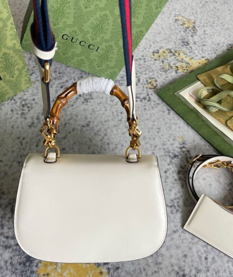 GUCCI BAMBOO 1947 JUMBO GG SMALL TOP HANDLE BAG
