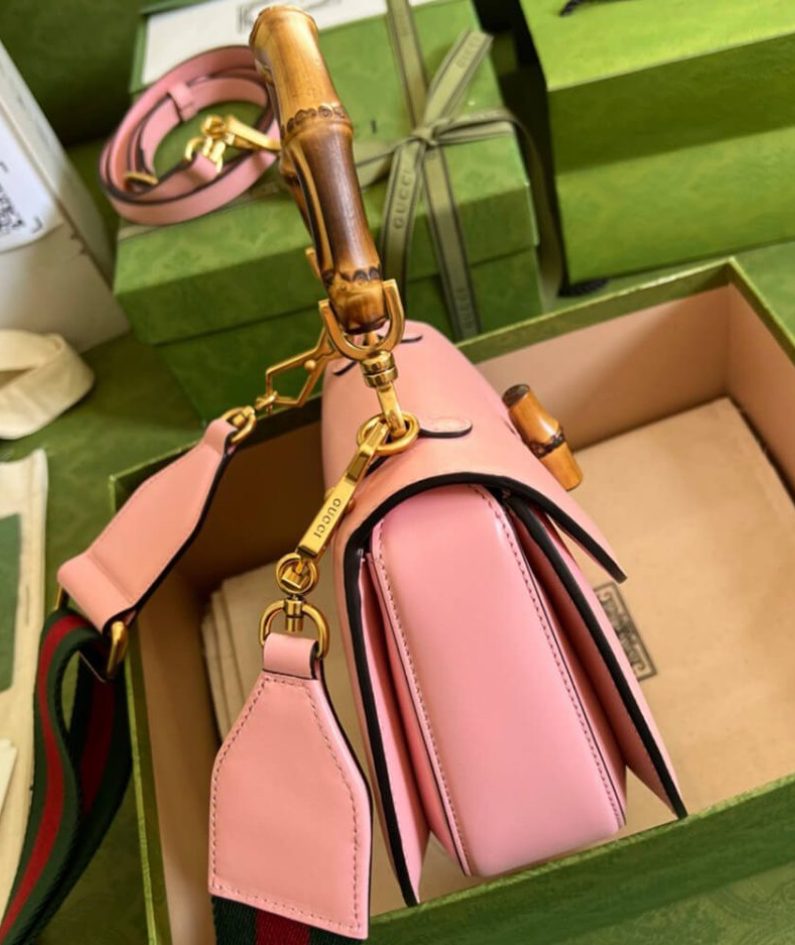 GUCCI BAMBOO 1947 JUMBO GG SMALL TOP HANDLE BAG