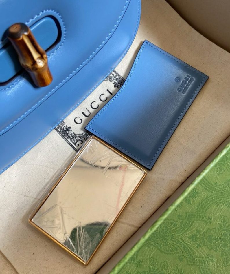 GUCCI BAMBOO 1947 JUMBO GG SMALL TOP HANDLE BAG